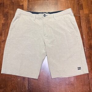 Billabong Crossfire Submersibles Shorts Mens 38 Khaki Quick Dry Stretch Hybrid